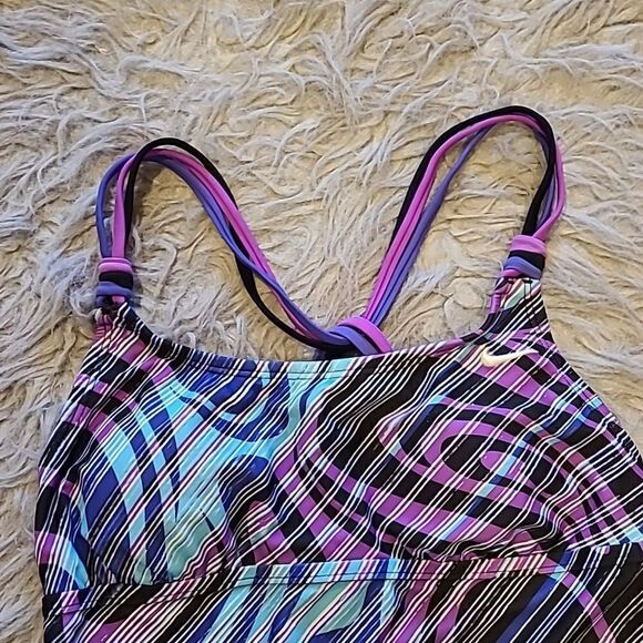 Nike women's purple, blue and black tankini swimsuit top size 8‎ - Picture 2 of 5